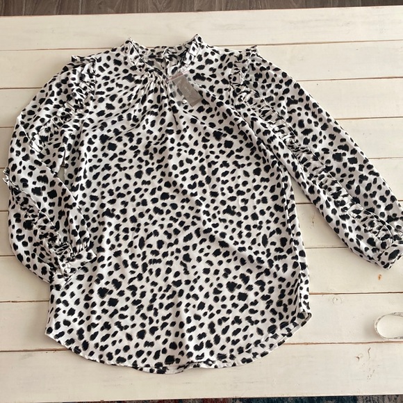 J. Crew Tops - J. Crew White/Black/Gray long sleeved top, XXS